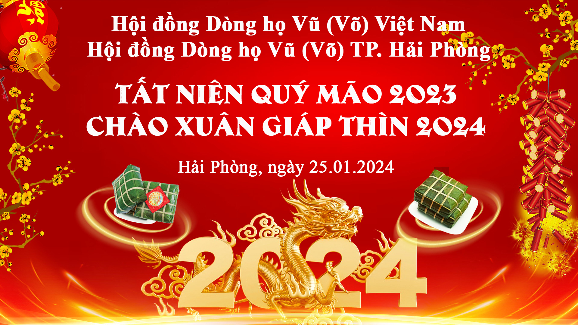 Ấn tượng trong đêm Tất niên Quý Mão và chào xuân Giáp Thìn 2024 của Hội đồng Dòng họ Vũ (Võ) TP. Hải Phòng