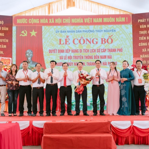 Trang trọng tổ chức Lễ công bố Quyết định xếp hạng di tích lịch sử cấp thành phố và Lễ hội truyền thống Đền Nam Hải năm 2026